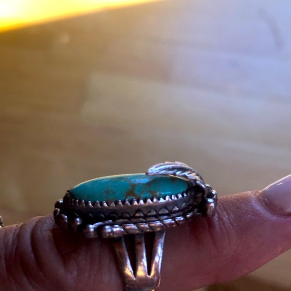 Native American sterling and  turquoise ring🌺 - Picture 2 of 4